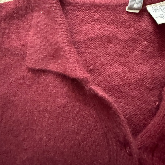 twiggy LONDON Vintage V-Neck Angora Burgundy Sweater - Picture 5 of 5